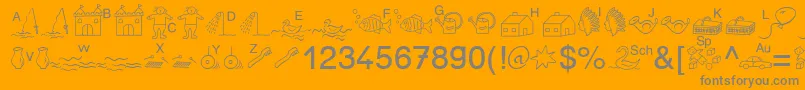 フォントSpAnlaut5Db – オレンジの背景に灰色の文字