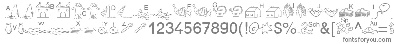 フォントSpAnlaut5Db – 白い背景に灰色の文字