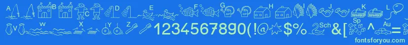 More about SpAnlaut5Db Font SpAnlaut5Db Font – Green Fonts on Blue Background