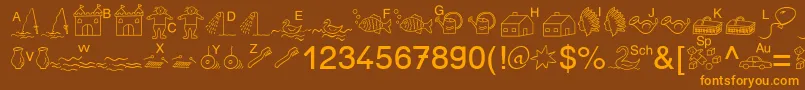 SpAnlaut5Db Font – Orange Fonts on Brown Background