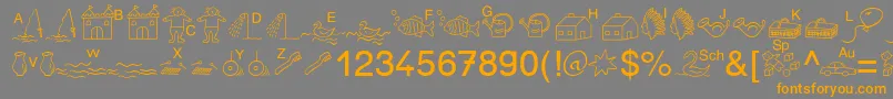 SpAnlaut5Db Font – Orange Fonts on Gray Background