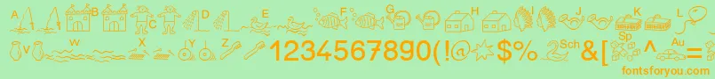 More about SpAnlaut5Db Font SpAnlaut5Db Font – Orange Fonts on Green Background