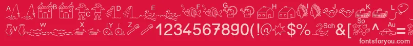 SpAnlaut5Db Font – Pink Fonts on Red Background