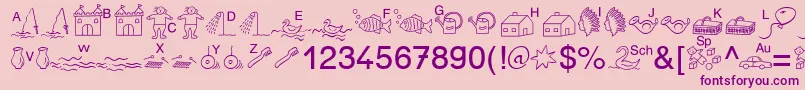 Lisätietoja SpAnlaut5Db-fontista SpAnlaut5Db-fontti – violetit fontit vaaleanpunaisella taustalla