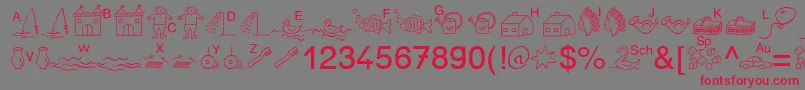 SpAnlaut5Db-Schriftart – Rote Schriften auf grauem Hintergrund
