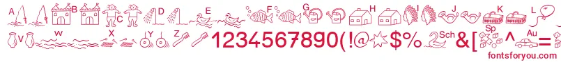 SpAnlaut5Db-fontti – punaiset fontit valkoisella taustalla