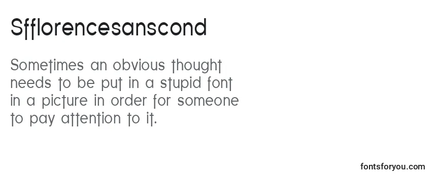 Review of the Sfflorencesanscond Font