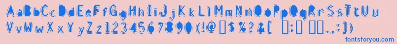 Discib Font – Blue Fonts on Pink Background