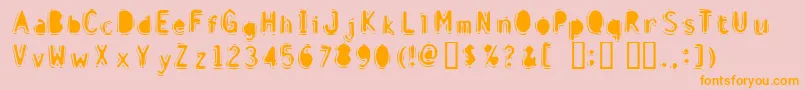Discib-Schriftart – Orangefarbene Schriften auf rosa Hintergrund