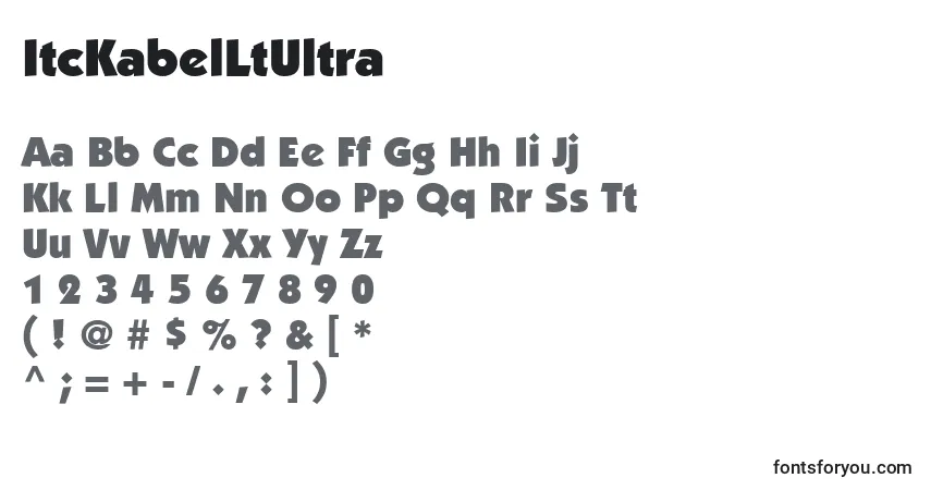 A fonte ItcKabelLtUltra – alfabeto, números, caracteres especiais