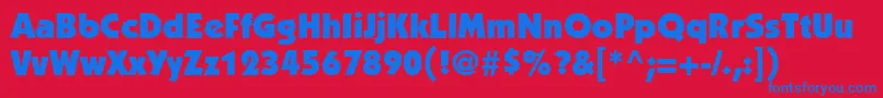 ItcKabelLtUltra Font – Blue Fonts on Red Background