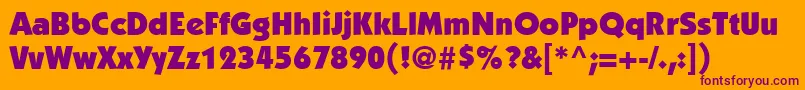 ItcKabelLtUltra Font – Purple Fonts on Orange Background