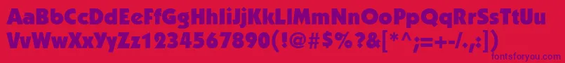 ItcKabelLtUltra Font – Purple Fonts on Red Background
