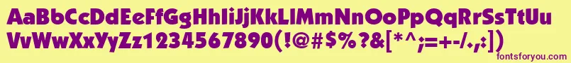 ItcKabelLtUltra Font – Purple Fonts on Yellow Background
