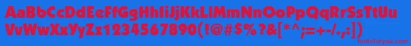 ItcKabelLtUltra Font – Red Fonts on Blue Background