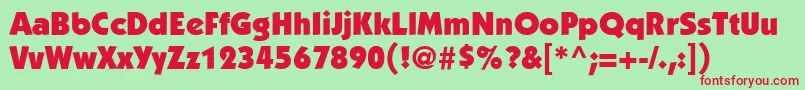 ItcKabelLtUltra Font – Red Fonts on Green Background