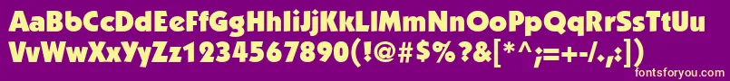 ItcKabelLtUltra Font – Yellow Fonts on Purple Background