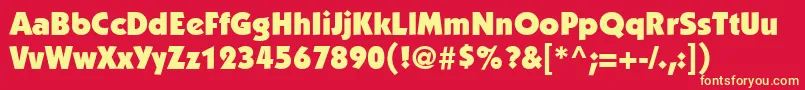 ItcKabelLtUltra Font – Yellow Fonts on Red Background