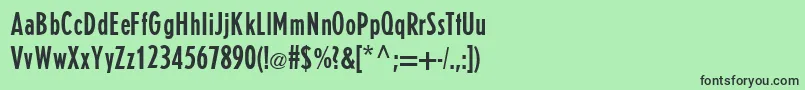 フォントE821SansRegular – 緑の背景に黒い文字