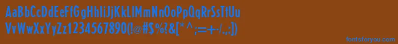 E821SansRegular Font – Blue Fonts on Brown Background