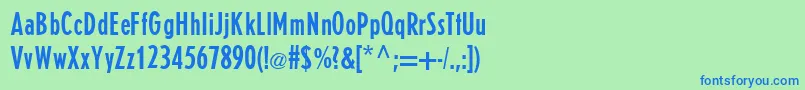 E821SansRegular Font – Blue Fonts on Green Background