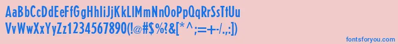 フォントE821SansRegular – ピンクの背景に青い文字