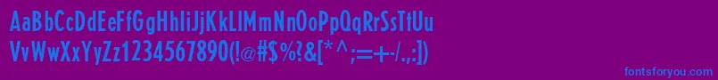 E821SansRegular Font – Blue Fonts on Purple Background