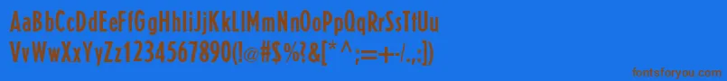 E821SansRegular Font – Brown Fonts on Blue Background