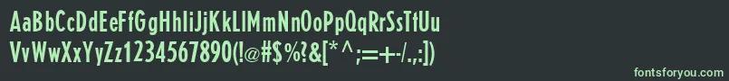 E821SansRegular Font – Green Fonts on Black Background