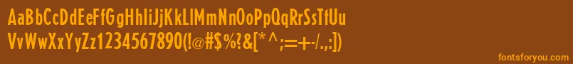 E821SansRegular Font – Orange Fonts on Brown Background
