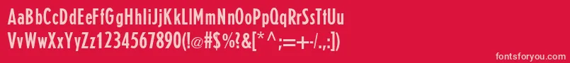 Шрифт E821SansRegular – розовые шрифты на красном фоне