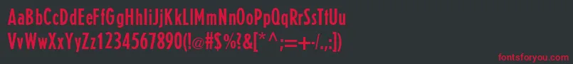 E821SansRegular Font – Red Fonts on Black Background