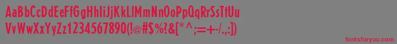 E821SansRegular Font – Red Fonts on Gray Background