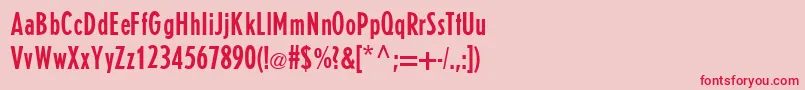 E821SansRegular Font – Red Fonts on Pink Background
