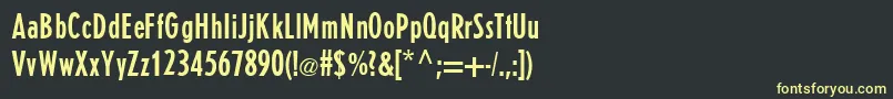 E821SansRegular Font – Yellow Fonts on Black Background