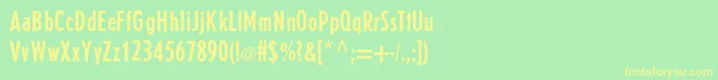 E821SansRegular Font – Yellow Fonts on Green Background