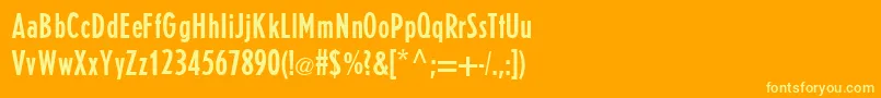 E821SansRegular Font – Yellow Fonts on Orange Background