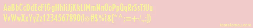 フォントE821SansRegular – 黄色のフォント、ピンクの背景