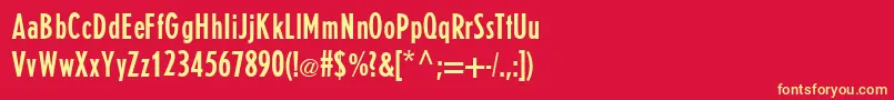 E821SansRegular Font – Yellow Fonts on Red Background
