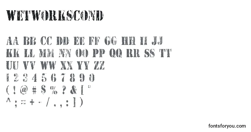 Wetworkscond Font – alphabet, numbers, special characters