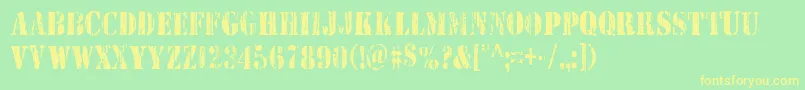 Wetworkscond Font – Yellow Fonts on Green Background
