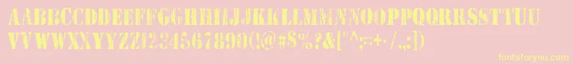 Wetworkscond-Schriftart – Gelbe Schriften auf rosa Hintergrund