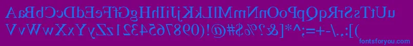 フォントTimesmirrorRegular – 紫色の背景に青い文字