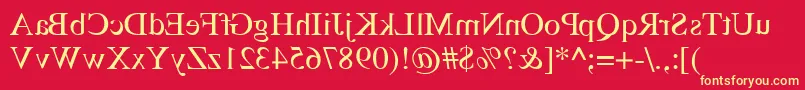 TimesmirrorRegular Font – Yellow Fonts on Red Background