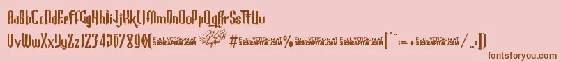 GothickellashortFree Font – Brown Fonts on Pink Background