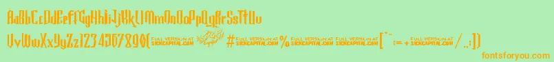 GothickellashortFree Font – Orange Fonts on Green Background