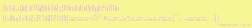 GothickellashortFree Font – Pink Fonts on Yellow Background