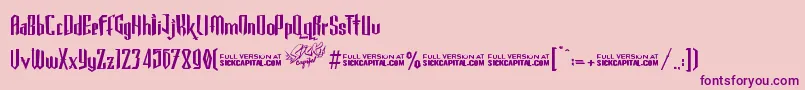 Шрифт GothickellashortFree – фиолетовые шрифты на розовом фоне