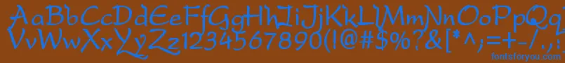 DfdroB Font – Blue Fonts on Brown Background