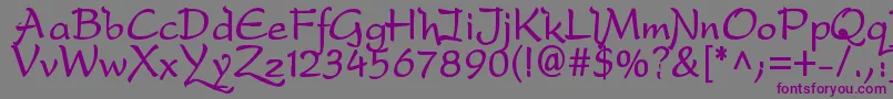 DfdroB-fontti – violetit fontit harmaalla taustalla